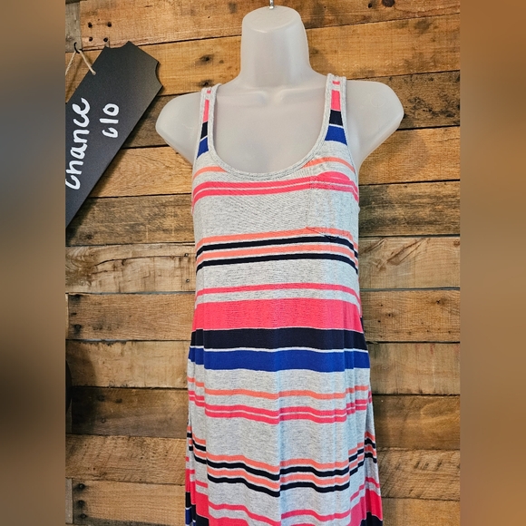 Gap Maternity Women's Stripped Pink and Blue Tank Maxi Dress Size S - Picture 4 of 13